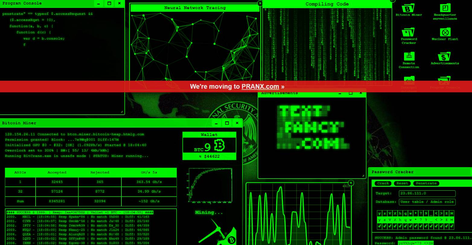 抖音很火的在线假装黑客高手网页-文龙资源站