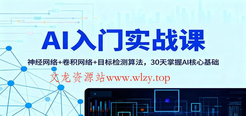 AI入门实战课：神经网络+卷积网络+目标检测算法，30天掌握AI核心基础-文龙资源站