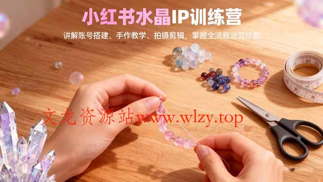 小红书水晶IP训练营,讲解账号搭建、手作教学、拍摄剪辑,全流程运营技能-文龙资源站