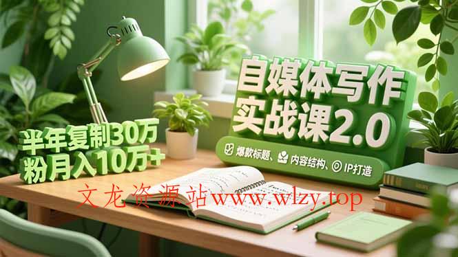 自媒体写作实战课2.0，爆款标题、内容结构、IP打造，半年复制30万粉月入10万+-文龙资源站