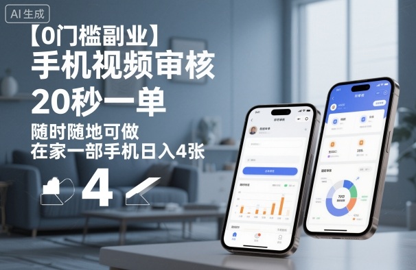 【0门槛副业】手机视频审核，20秒一单，随时随地可做，在家一部手机日入4张【揭秘】-文龙资源站