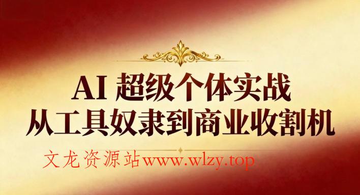 AI超级个体实战：从工具奴隶到商业收割机-文龙资源站