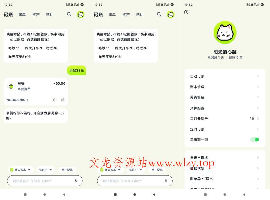 乖猫记账2.2.1AI自动记账高级版最好用记账助手-文龙资源站