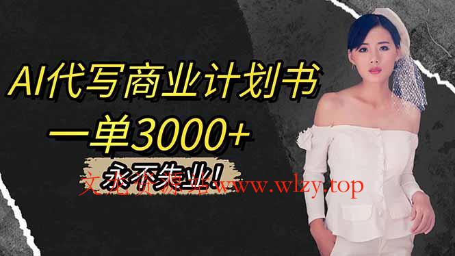 AI代写商业计划书,一单3000+,提供接单渠道,主打长期稳定,永不失业-文龙资源站