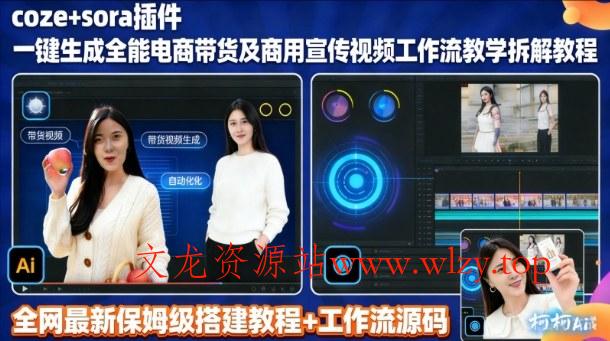 sora插件生成全能商用带货及宣传视频coze工作流拆解教程-文龙资源站