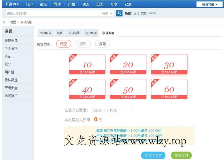 Discuz开通VIP插件免费版-文龙资源站