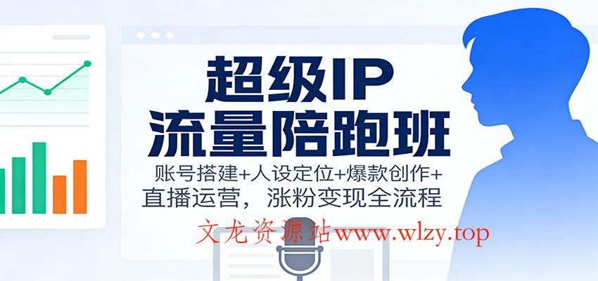 超级IP流量陪跑班：账号搭建+人设定位+爆款创作+直播运营，涨粉变现全流程-文龙资源站