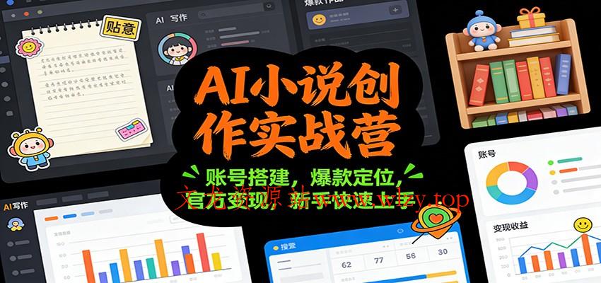 AI小说创作实战营：账号搭建，爆款定位，官方变现，新手快速上手-文龙资源站