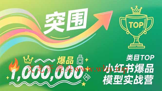 小红书爆品模型实战营,从新品突围到成为类目TOP,可复制路径,打造多个营收百万级爆品-文龙资源站
