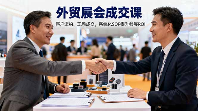 外贸展会成交课,含目标制定、客户邀约、现场成交,系统化SOP提升参展ROI-文龙资源站