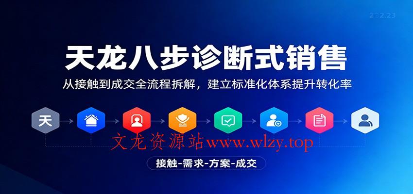 天龙八步诊断式销售，从接触到成交全流程拆解，建立标准化体系提升转化率-文龙资源站