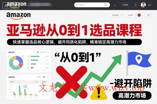 亚马逊从0到1选品课程,快速掌握选品核心逻辑,避开同质化陷阱,精准锁定高潜力市场-文龙资源站