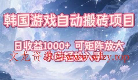 韩国游戏自动搬砖项目,日收益1k+,可矩阵放大,小白轻松入手【揭秘】