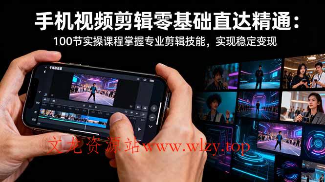 手机视频剪辑零基础直达精通：100节实操课程掌握专业剪辑技能，实现稳…-文龙资源站