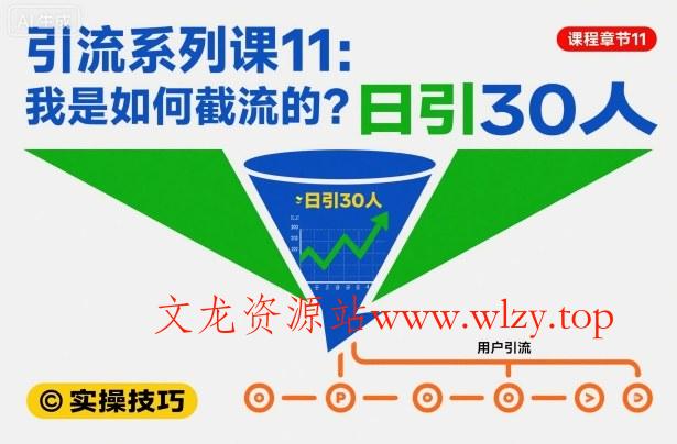 引流系列课11:我是如何截流的?日引30人【文档】-文龙资源站
