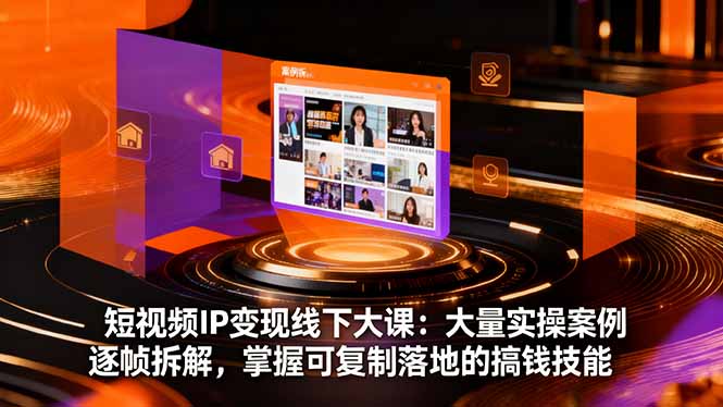 短视频IP变现线下大课：大量实操案例逐帧拆解，掌握可复制落地的搞钱技能-文龙资源站