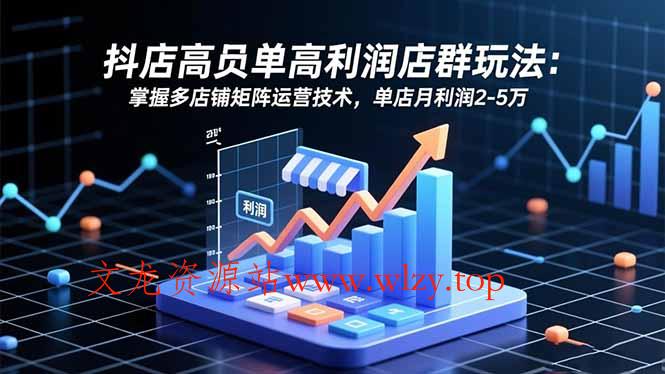 抖店高客单高利润店群玩法：掌握多店铺矩阵运营技术，单店月利润2-5万-文龙资源站
