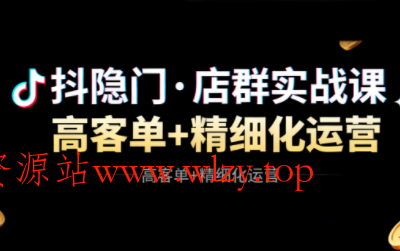 抖隐门·抖音小店高利润高客单店群玩法-文龙资源站
