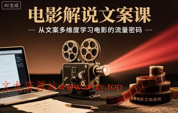 电影解说文案课,从文案多维度学习电影的流量密码-文龙资源站
