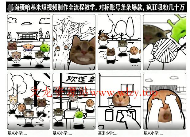 卤蛋哈基米短视频制作全流程教学，条条爆款，疯狂吸粉几十万-文龙资源站