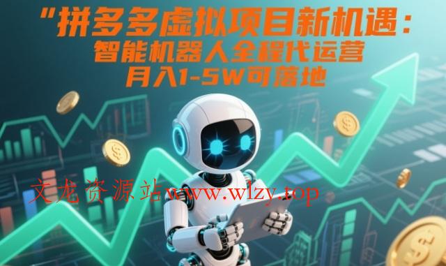 拼多多虚拟项目新机遇：智能机器人全程代运营，月入1-5W可落地【揭秘】-文龙资源站