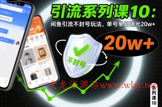 引流系列课10：闲鱼引流不封号玩法，单号单日曝光20w+-文龙资源站