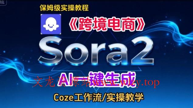 Sora2生成《跨境电商》英文短视频，实操搭建教学课，通俗易懂，包教包会-文龙资源站