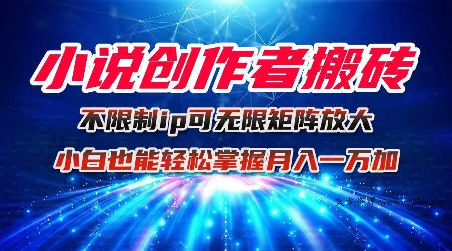 （16209期）小说创作者搬砖玩法，不限制IP简单无脑 可矩阵无限放大小白也能实现轻…-文龙资源站