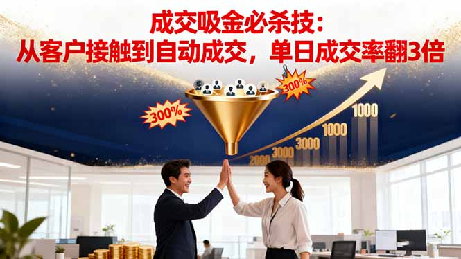 吸金成交营销必杀技:从客户接触到自动成交,单日成交率翻3倍-文龙资源站
