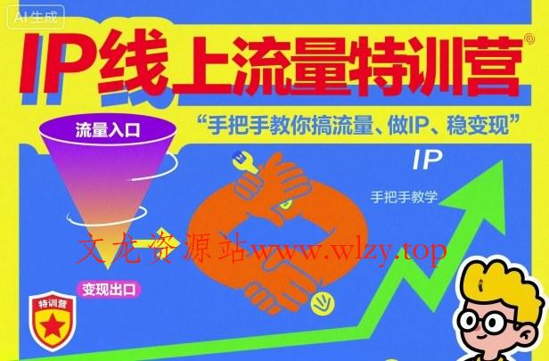 IP线上流量特训营，手把手教你搞流量、做IP、稳变现-文龙资源站