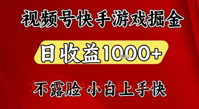 视频号快手平台游戏掘金项目,日收益1k+,一台电脑在家就可以自己创业【揭秘】-文龙资源站