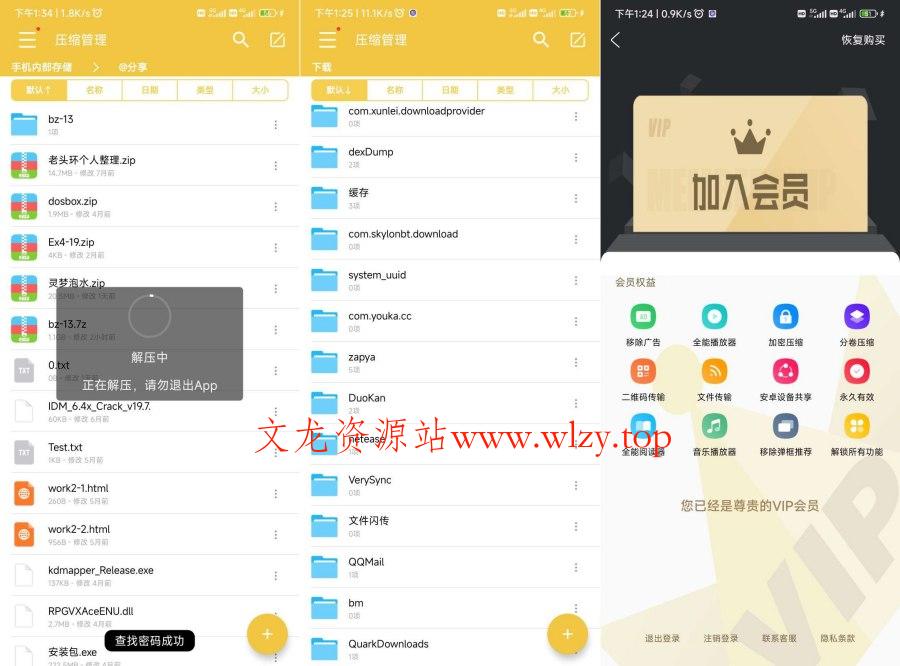 解压专家无广告永久vip版！可以查看密码的解压软件-文龙资源站