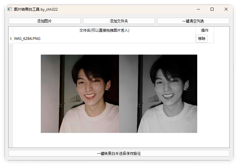 图片批量转黑白添水印工具-文龙资源站