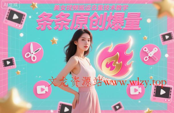 美女视频搬运去重技术教学,条条原创爆量-文龙资源站