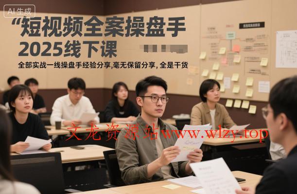 短视频全案操盘手2025线下课,全部实战一线操盘手经验分享,毫无保留分享,全是干货