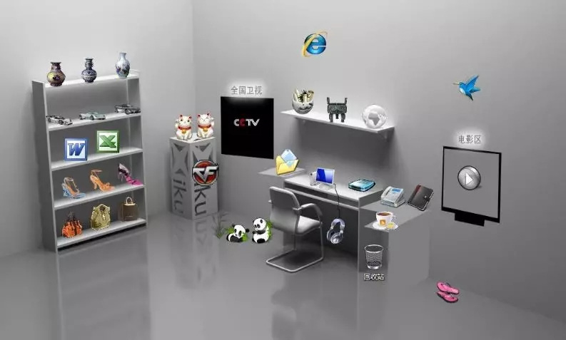 10款创意图标摆放电脑桌面壁纸-文龙资源站