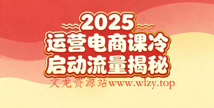 2025小红书运营电商课:新手实战+冷启动+流量揭秘-文龙资源站