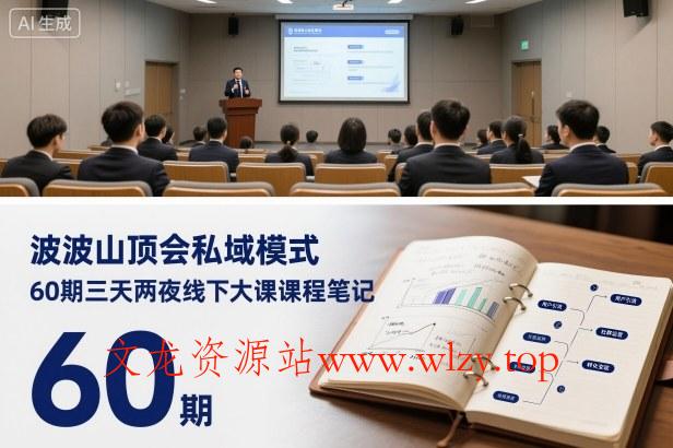 波波山顶会私域模式60期三天两夜线下大课课程笔记(文档)-文龙资源站