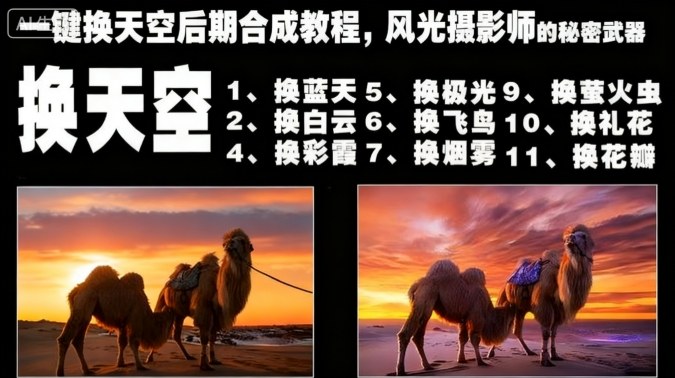 一键换天空后期合成教程,风光摄影师的秘密武器-文龙资源站