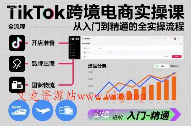 TikTok跨境电商实操课，从入门到精通的全实操流程-文龙资源站