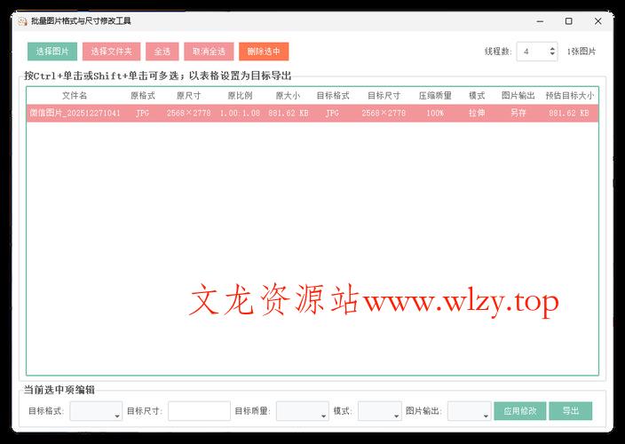 图片格式尺寸压缩比例批量处理-文龙资源站