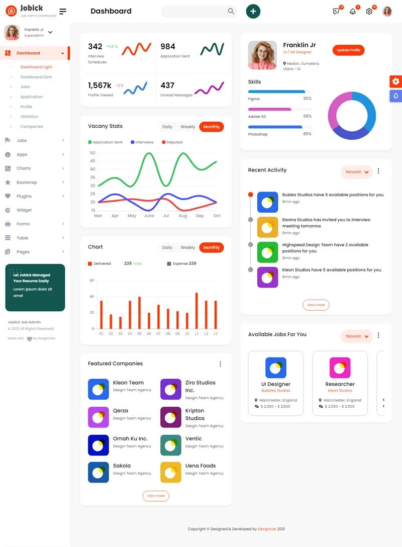 Bootstrap大气OA系统后台管理模板-文龙资源站