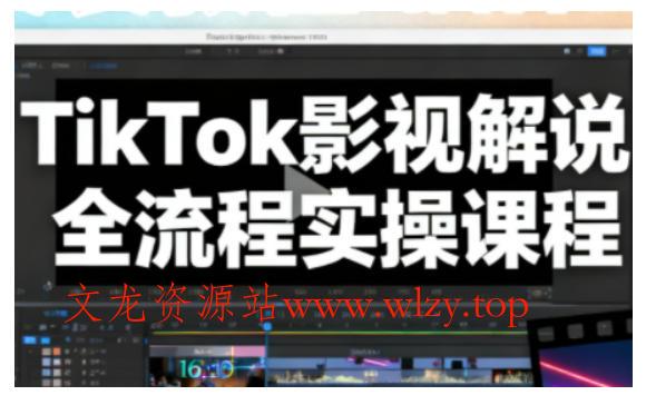 TikTok影视解说全流程实操，手把手教你打造TK爆款解说视频-文龙资源站