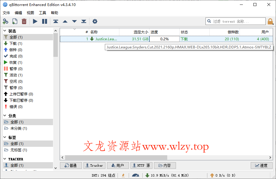 轻量BT下载qBittorrent v5.1.4增强便携版-文龙资源站