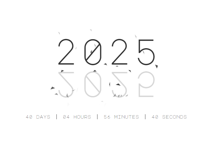 2025年新年倒计时动画效果HTML代码-文龙资源站