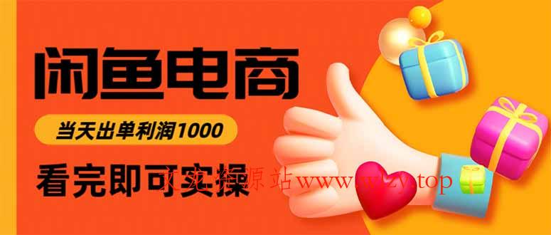 闲鱼高利润电商，当天上架当天出单，一单利润300-文龙资源站