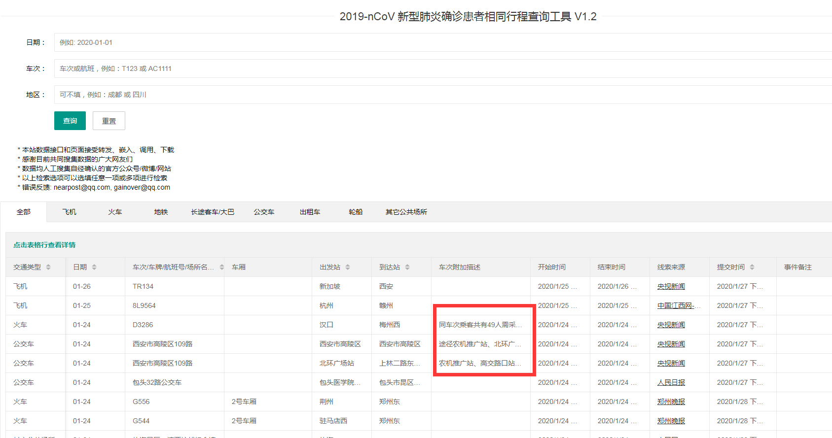 网页查询新型肺炎确诊患者行程-文龙资源站