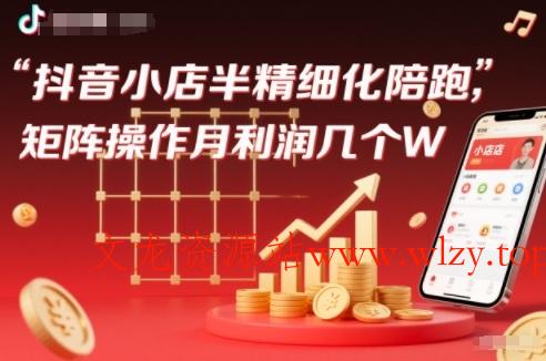 抖店半精细化铺货【1期+2期】，抖音小店半精细化陪跑，矩阵操作月利润几个W(更新12月)-文龙资源站