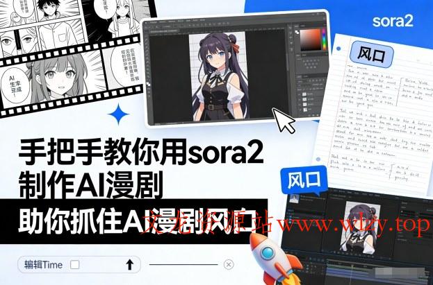 手把手教你用sora2制作AI漫剧，助你抓住AI漫剧风口-文龙资源站