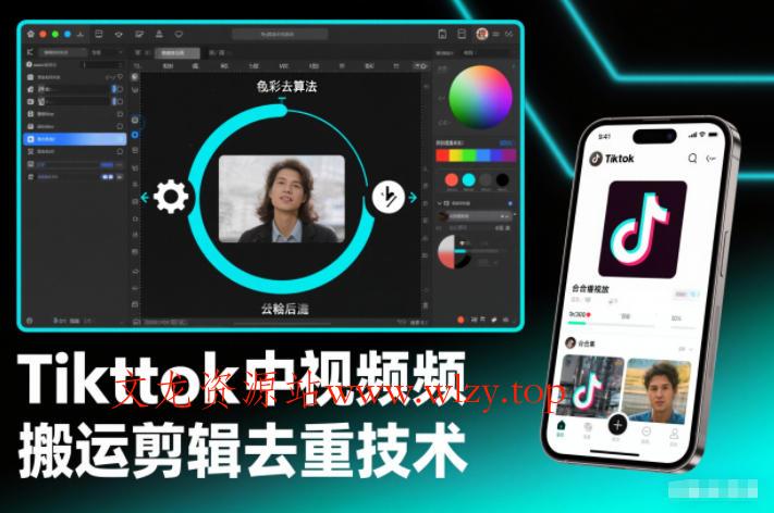 Tiktok中视频纯搬运剪辑去重技术，外来技术，自行测试-文龙资源站